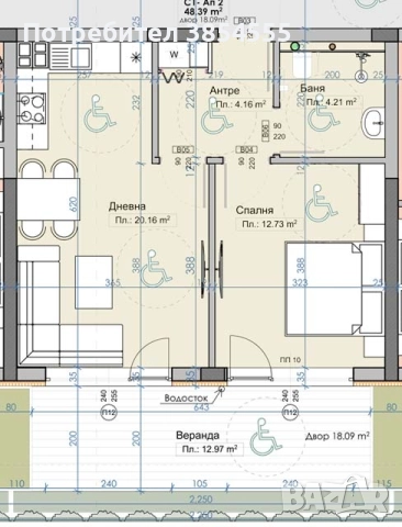 Двустаен апартамент Марково, с акт 14, снимка 4 - Апартаменти - 52142354