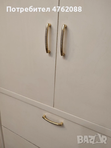 Холна секция, бяло-кремава, златни дръжки, бук, снимка 4 - Секции и витрини - 53905971