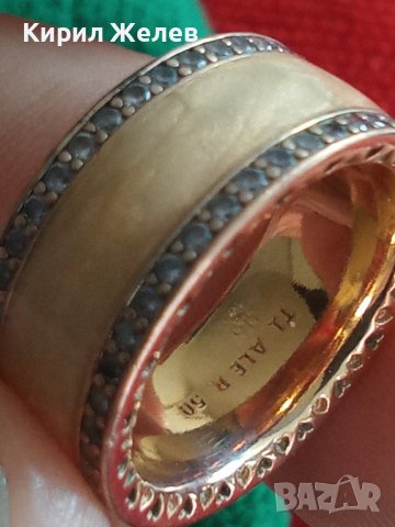 T1 ALE R 50 ПОЗЛАТЕН СКЪПОЦЕНЕН ЕМАЙЛИРАН ПРЪСТЕН PANDORA МАРКОВО ФЕШЪН БИЖУ с ДИАМАНТЧЕТА 25266 , снимка 2 - Пръстени - 34884063