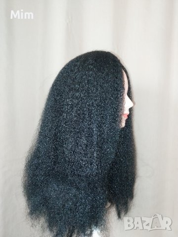 Черна къдрава перука за парти 45 см , снимка 2 - Аксесоари за коса - 42635924