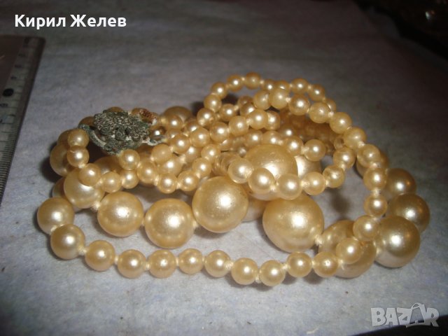 СТАРИННА АР ДЕКО ПЕРЛЕНА РЕТРО ОГЪРЛИЦА КОЛИЕ ЧЕШКИ ПЕРЛИ с БРОНЗОВА ФИЛИГРАННА ЗАКОПЧАЛКА 29092, снимка 14 - Антикварни и старинни предмети - 37851551