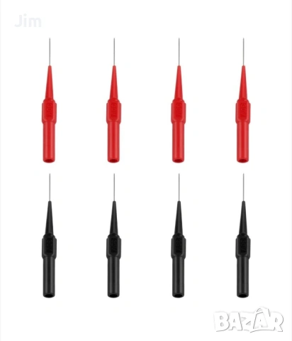 Комплект накрайници за мултицет 10 броя, Неръждаема стомана, Червен/Черен