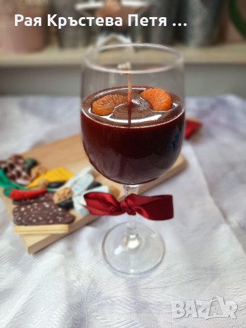 Дъска с мезета от полимерна глина + Свещ Бира или Вино, снимка 3 - Декорация за дома - 35561813