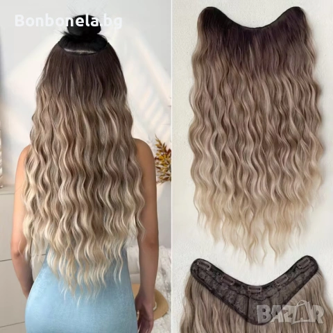 Екстеншън с клипс / треса / треса с клипси / клипс / Удължение за Коса, снимка 5 - Аксесоари за коса - 53034460