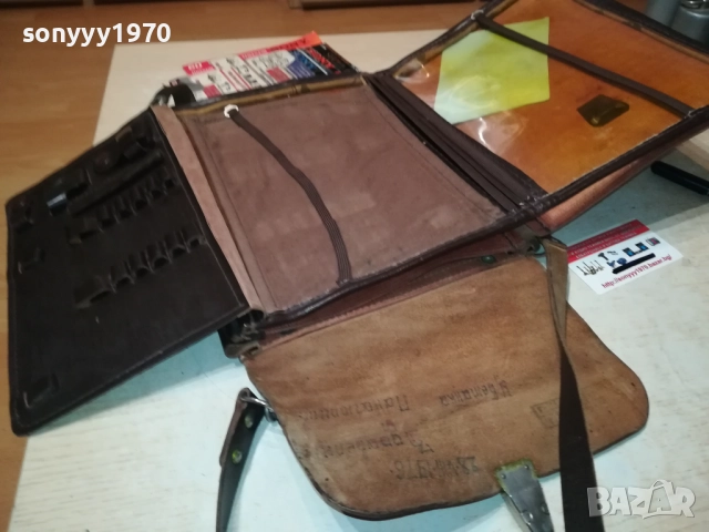 АНТИКА-СТАРА КОЖЕНА ЧАНТА 1008251941LCHERY, снимка 3 - Антикварни и старинни предмети - 51670625