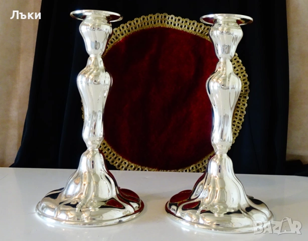 Посребрен свещник WMF,630 гр.,Art Nouveau. , снимка 2 - Антикварни и старинни предмети - 53977849