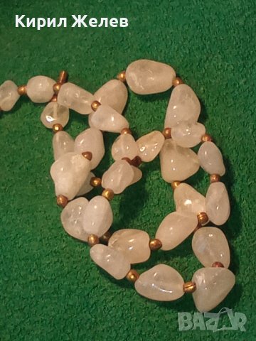 СТАРО СКЪПОЦЕННО КОЛИЕ НАТУРАЛЕН МЛЕЧЕН КВАРЦ с БРОНЗОВА ЗАКОПЧАЛКА на ВИНТ 34673, снимка 11 - Антикварни и старинни предмети - 39193212