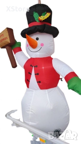 Снежен човек,надуваем,LED светлини,многоцветен