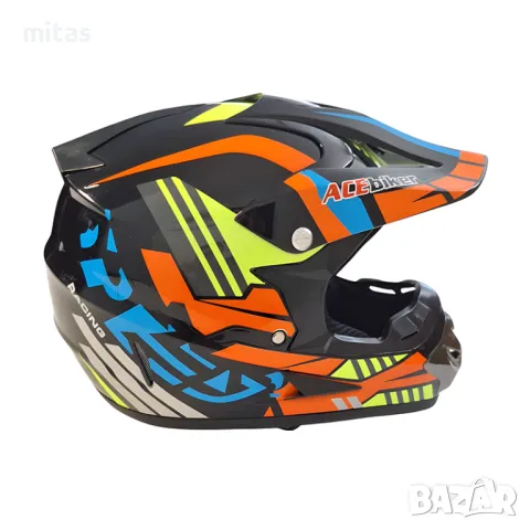 Кросова каска ACEBIKE, Full Face, DOT, Размер: M-L - Вело, Мото, Скутер, снимка 12 - Аксесоари за велосипеди - 49663456