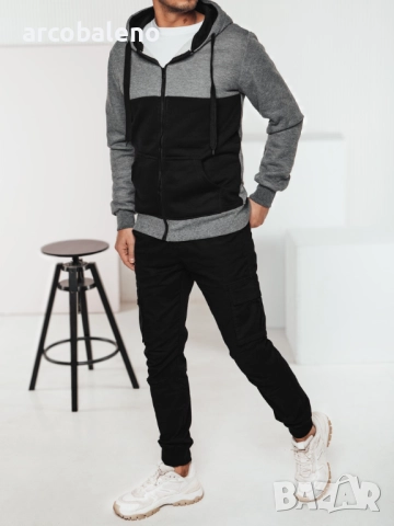 Мъжки суичър с цип и качулка, 3цвята , снимка 7 - Суичъри - 47535709