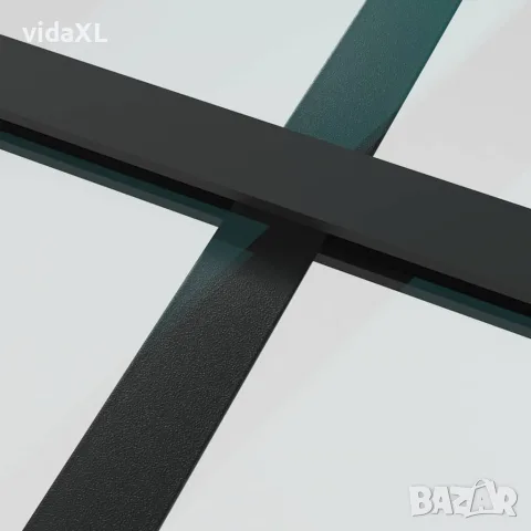 vidaXL Плъзгаща се врата с механизъм 102x205 см ESG стъкло и алуминий, снимка 6 - Входни врати - 56146983