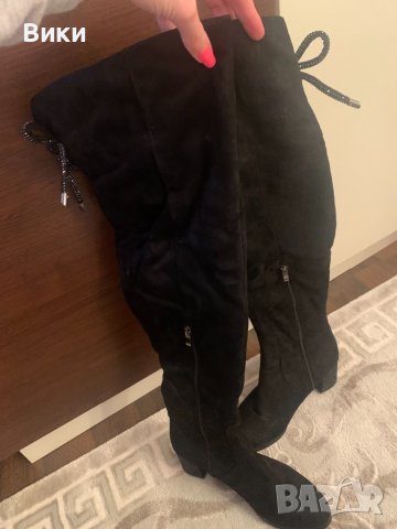Красиви черни чизми високи ботуши, снимка 4 - Дамски ботуши - 39353681