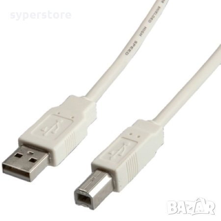 Кабел USB-A към USB-B 2.0 Digital One SP01164 Бял, 1.8m USB Type A to USB B M/M