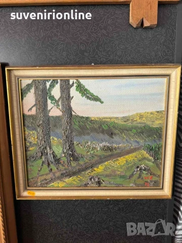 Стара рисувана картина масло на фазер