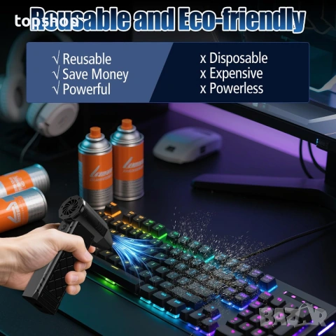 Мощен Мини Jet Fan 130 000 RPM – Акумулаторен Спрей за Въздух, снимка 6 - Други инструменти - 53216867