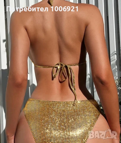 Бански златисто, сребристо, синьо, розово, змийски принтовелъскави материи, снимка 4 - Бански костюми - 51284832