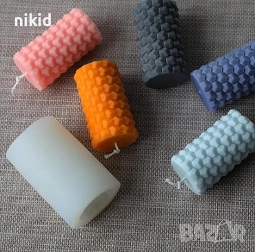 3D геометрични пчелни килийки цилиндър силиконов молд форма свещ гипс украса декор