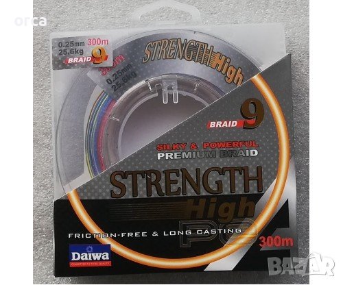 Плетено влакно Daiwa X9 Strength Braid 300 м Multi Color, снимка 4 - Такъми - 38646866