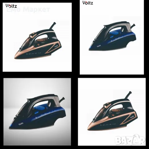 Парна ютия с керамична плоча, 3000W, прозрачен резервоар. Гаранция 24 месеца 