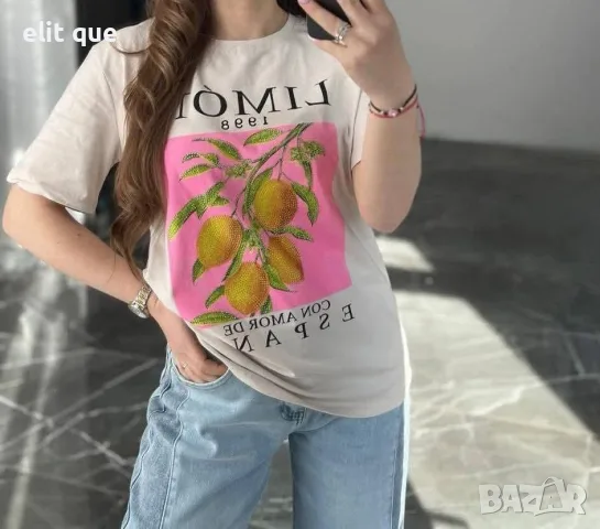 памучна тениска с лимони , снимка 2 - Тениски - 55714979