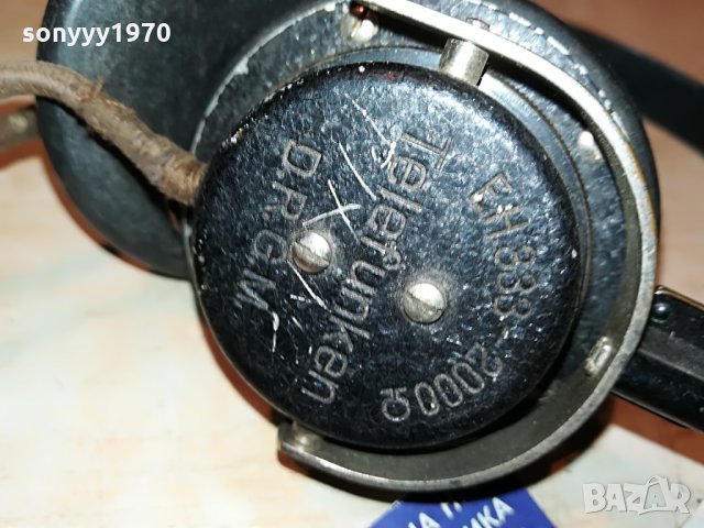 ЗАЯВЕНИ-хитлер-антика/реликва-telefunken eh333 2000ohm d.r.g.m.germany 0208212053, снимка 2 - Слушалки и портативни колонки - 33703794