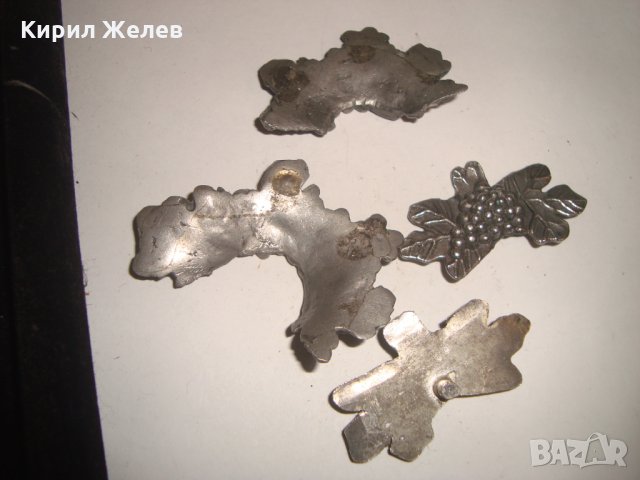 ПОСРЕБРЕНИ ВИНТИДЖ АПЛИКАЦИИ ГРОЗДЕ ЛОЗОВ ЛИСТ 2058, снимка 3 - Други ценни предмети - 30625387