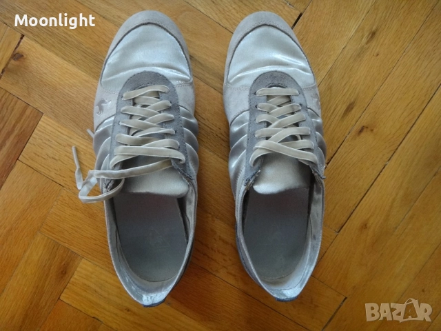 Оригинални сиви маратонки Le Coq Sportif 36 номер Bagatelle Satin Silver сиво-сребристи, снимка 7 - Маратонки - 52525269