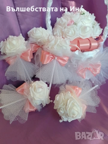Булченски букет , снимка 8 - Сватбени аксесоари - 46938245