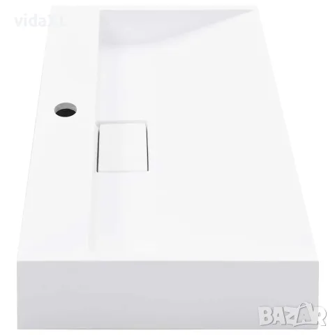 vidaXL Мивка, 60x38x11 см, минерална/мраморна отливка, бяла, снимка 5 - Мивки - 56146110