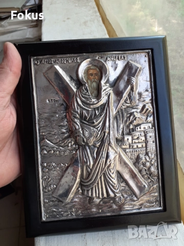 Голяма сребърна икона със сертификат, снимка 4 - Антикварни и старинни предмети - 51498369