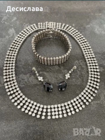 Сребърно колие гривна и обеци Giulian