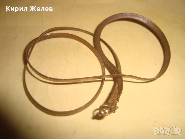 СТАРО ПОСРЕБРЕНО ВИНТИДЖ КОЛИЕ ЛЕНТОВИДНА ПЛЕТКА 26976, снимка 5 - Колиета, медальони, синджири - 35053200