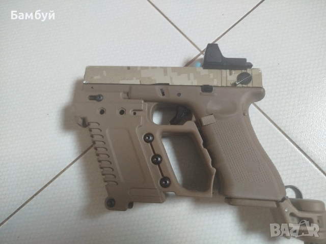 Airsoft Glock 18 (Raven) CARBINE SET + 3 пълнителя – Full Auto, снимка 8 - Въздушно оръжие - 53991577