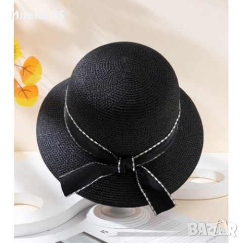 Елегантна и модерна сламена шапка с пандела, снимка 2 - Шапки - 44430193