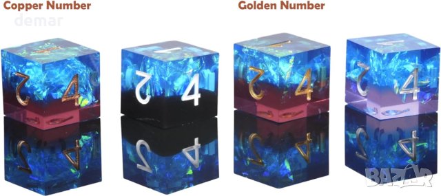HKDZ DND Комплект зарове Resin Dice с кутия и чанта за зарове, снимка 5 - Други игри - 44151520