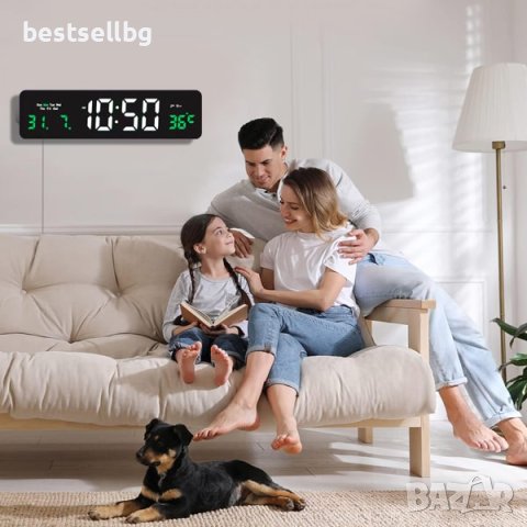 Светещ в тъмното дигитален часовник с термометър голям дисплей на ток, снимка 8 - Други - 42810441