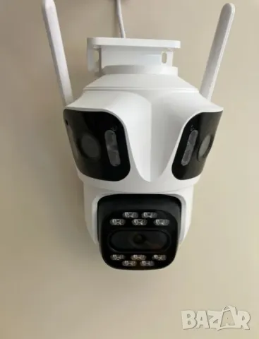 Тройна външна WiFi камера P15 с три ектрана 3MP+3MP+6MP, ICSee, Бяла, снимка 2 - IP камери - 49461376