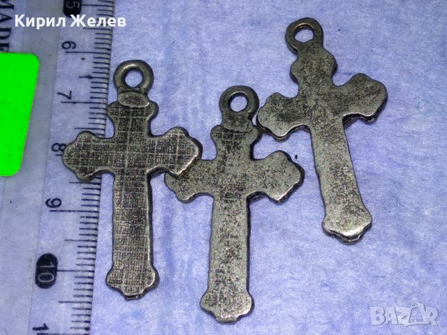 ЛОТ Три НЕОГОТИЧЕСКИ СРЕБРИСТИ ЛАКИРАНИ КРЪСТЧЕТА РАЗПЯТИЯ 37691, снимка 2 - Колиета, медальони, синджири - 40684978