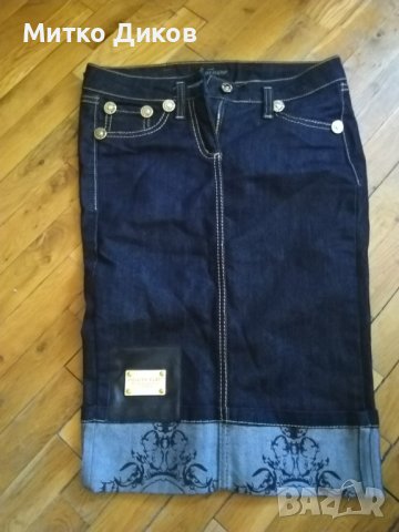 Дънкова пола Филип Плейн нова №27 ханш 35 см отгоре додолу 56см