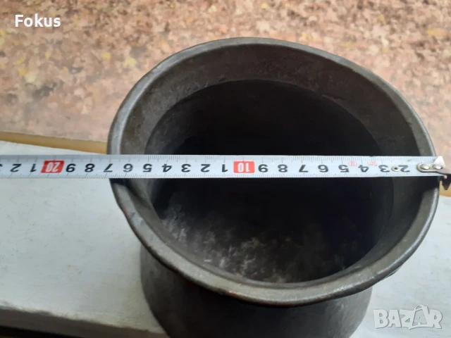 Стар меден съд бакър ръчно кован и гравиран калайдисан, снимка 6 - Антикварни и старинни предмети - 51106965