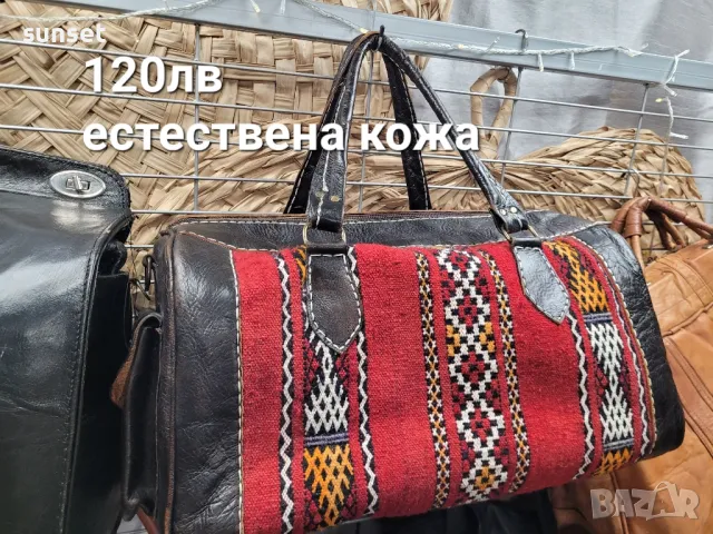 естествена кожа големи пътни чанти, сак, снимка 5 - Сакове - 50347506