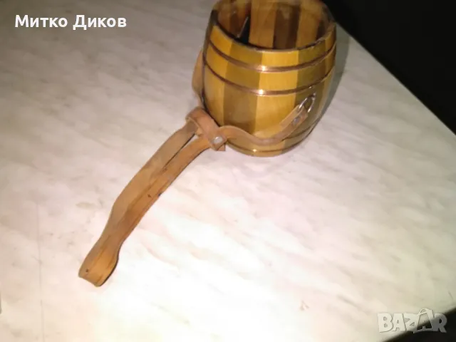 Луксозно буренце 1974г. за троянска сливова от соца с каишка естествена кожа  Н-120мм и фи  100мм, снимка 4 - Други - 49589428