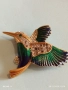 Винтидж брошка Колибри Attwood - Sawyer с 22 карата златно покритие Сваровски  емайл 75081, снимка 7