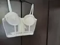 Бяло бюстие /корсет/, тюл, S, снимка 1