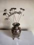 Прекрасна Посребрена Ваза Със Посребрени Цветя, снимка 1