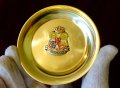 Датска бронзова чиния герб. , снимка 1 - Антикварни и старинни предмети - 36675257