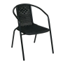 Стол, черен металик, плетен дизайн, 57x63x73см