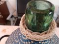 Стара дамаджана цветно стъкло зелено, снимка 4