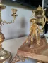 КАМИНЕН ЧАСОВНИК БРОНЗ И МРАМОР СЪС СВЕЩНИЦИ , снимка 9