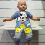 Ново бебешко моряшко сиво комплектче Мики Маус от 3 месеца до 6 месеца, снимка 1 - Комплекти за бебе - 30325708